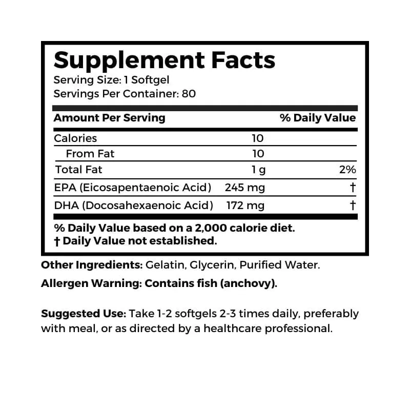 Omega-3; Icelandic Fish Oil, 1000 mg 80 softgels - Image 2