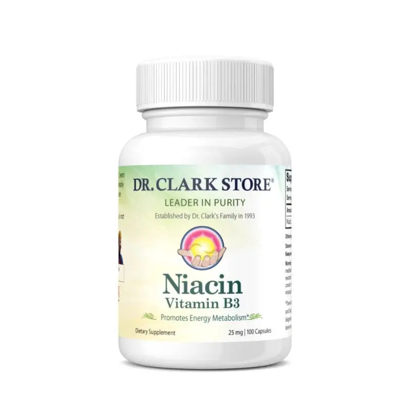 Vitamin B3 (Niacin), 25 mg 100 capsules